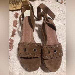 All Saints Suede Brown Sandals Never Worn Beautiful